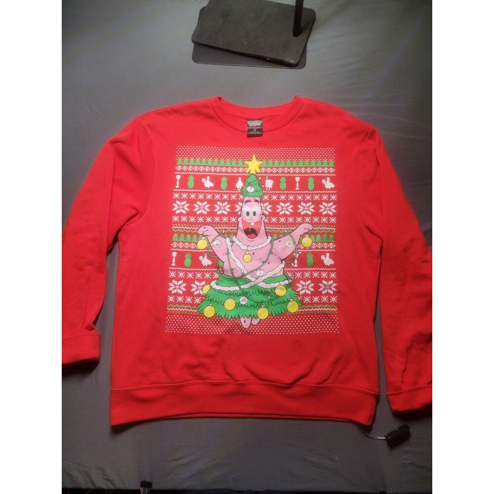 SpongeBob SquarePants Patrick Star Light-Up Ugly Christmas Sweater Size XL